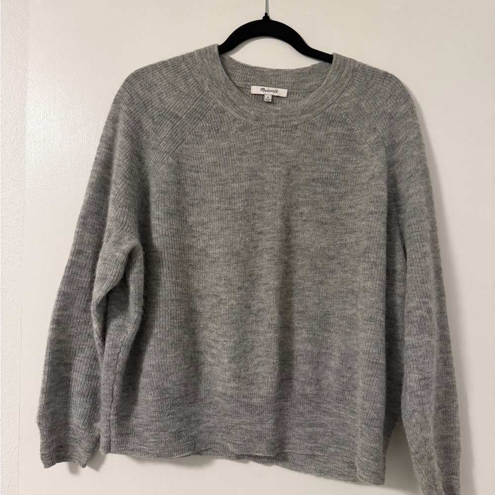 NWOT Madewell Gray Women's Crew Neck Sweater, Alpaca Blend, Size M